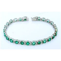 EMERALD 5.58CT, 14K W/G BRACELET 7.53GRAM / DIAMOND 0.47CT