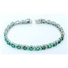 Image 1 : EMERALD 5.58CT, 14K W/G BRACELET 7.53GRAM / DIAMOND 0.47CT