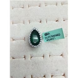 14.04 ct Emerald Brilliant Cut Pear Shaped Diamond Ring