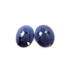 16 ct & up Rose Cut Natural Sapphire Slice Loose Stone (16.88) 2Pcs