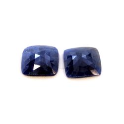 22 ct & up Rose Cut Natural Sapphire Slice Loose Stone (22.20) 2Pcs