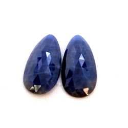 27 ct & up Rose Cut Natural Sapphire Slice Loose Stone (27.74) 2Pcs