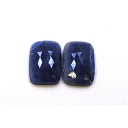 32 ct & up Rose Cut Natural Sapphire Slice Loose Stone (32.36) 2Pcs