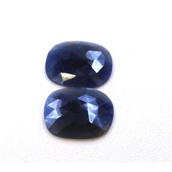 13 ct & up Rose Cut Natural Sapphire Slice Loose Stone (13.46) 2Pcs