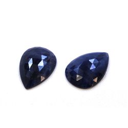 23 ct & up Rose Cut Natural Sapphire Slice Loose Stone (23.44) 2Pcs