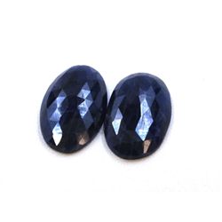 34 ct & up Rose Cut Natural Sapphire Slice Loose Stone (34.96) 2Pcs