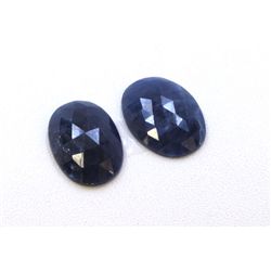 20 ct & up Rose Cut Natural Sapphire Slice Loose Stone (20.49) 2Pcs