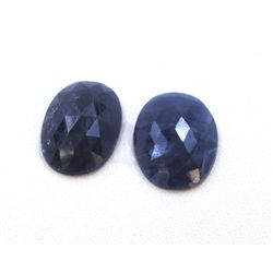 17 ct & up Rose Cut Natural Sapphire Slice Loose Stone (17.40) 2Pcs