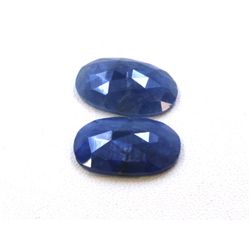 14 ct & up Rose Cut Natural Sapphire Slice Loose Stone (14.43) 2Pcs