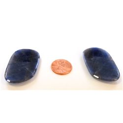 121 ct & up Natural Blue Sapphire Slice ctw 121.99 2Pcs