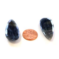 82 ct & up Natural Blue Sapphire Slice ctw 82.11 2Pcs