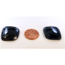 81 ct & up Natural Blue Sapphire Slice ctw 81.21 2Pcs