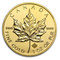 2014 1 oz Gold Canadian Maple Leaf