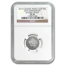 2013 1/10 oz Silver Canadian $2 Maple Leaf 25th Anniv. PF-70 NGC