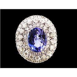 Tanzanite  2.98 ctw Diamond Ring 14KW