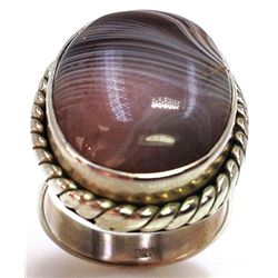 Sterling Silver .925 Lilac Jasper Ring