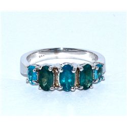 Paraiba Tourmaline Alexandrite 1.23 ctw Ring 14KW