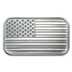 1 oz American Flag Design Silver Bar .999 Fine