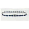 Image 1 : BLUE SAPPHIRE 13.83CT, 14K W/G BRACELET 6.78GRAM / DIAMOND 0.53CT