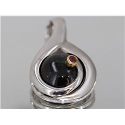 Sterling Silver .925 Cabochon Onyx Pendant