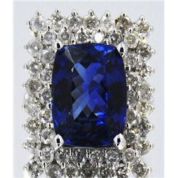 Tanzanite  10.69 ctw & Diamond Ring 14KW