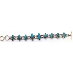 Sterling Silver .925  Vintage Turquoise Bracelet