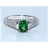 Image 1 : Tsavorite w/ Diamond Ring 1.32 ctw