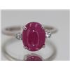 Image 1 : Cabochon Ruby  2.92 ctw Diamond Ring 14KW