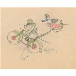 Mickey Mouse and Donald Duck production drawing from The Dognapper