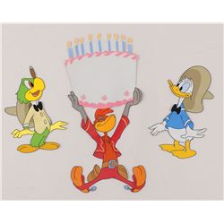 Donald Duck, Jose Carioca, and Panchito production cels from the Disneyland TV Show