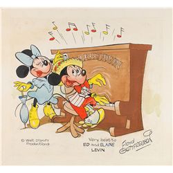 Mickey and Minnie Mouse watercolor painting