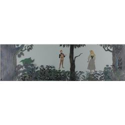 Briar Rose and Prince Phillip pan production cels and pan background from Sleeping Beauty