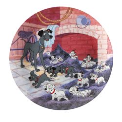 Pongo and Puppies product painting from 101 Dalmatians