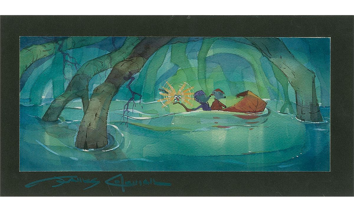 Bernard, Bianca, and Evan Rude watercolor production concept painting ...