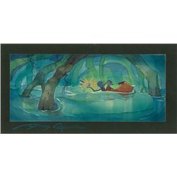 Bernard, Bianca, and Evan Rude watercolor production concept painting from The Rescuers
