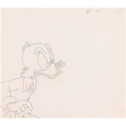Uncle Scrooge production cel and matching drawing from Ducktales