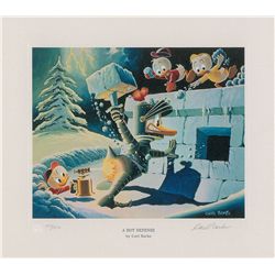 Carl Barks limited edition signed lithograph ‘A Hot Defense’