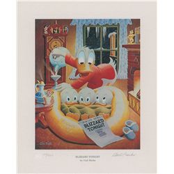 Carl Barks limited edition signed lithograph ‘Blizzard Tonight’