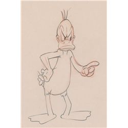 Daffy Duck production drawing from Duck Soup to Nuts