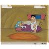 Image 1 : Fred Flintstone and Barney Rubble production cel and production background from The Flintstones