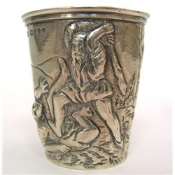 Silver Cain & Abel Beaker, Simon Rosenau Germany Ca1890