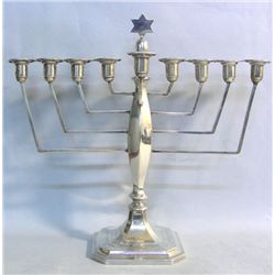 Sterling Silver Hanukkah Menorah, England, 1935.