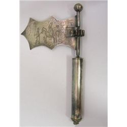 Silver Handmade Purim Rattler, Circa 1860, Judaica.