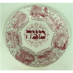 Ridgways Tepper Red Transfer Ceramic Seder Matzoh Plate