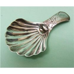 Sterling Silver Shell Shape Caddy Spoon, J. Turner 1794