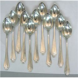 Set Of 11 Silver Tea Coffee Spoons, Warsaw, Circa 1940.