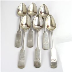 6 German Silver Spoons Set, Nuremberg, Circa 1800.