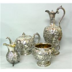 Scottish Sterling Silver Tea Set, Edinburgh 1849
