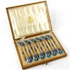 Image 1 : 12 Russian Gilt Silver and Cloisonne Enamel Tea Spoons.
