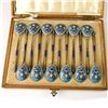 Image 3 : 12 Russian Gilt Silver and Cloisonne Enamel Tea Spoons.